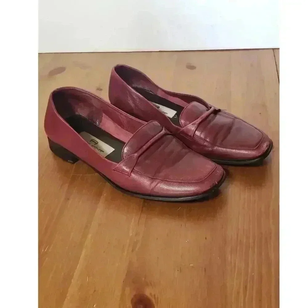 Etienne Aigner leather loafers oxblood red womens size 8 dancin shoes
